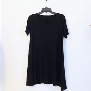 black t-shirt swing dress